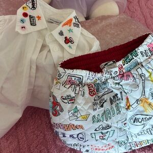 Dolce & Gabbana Embroidered White Shirt & Skirt Set